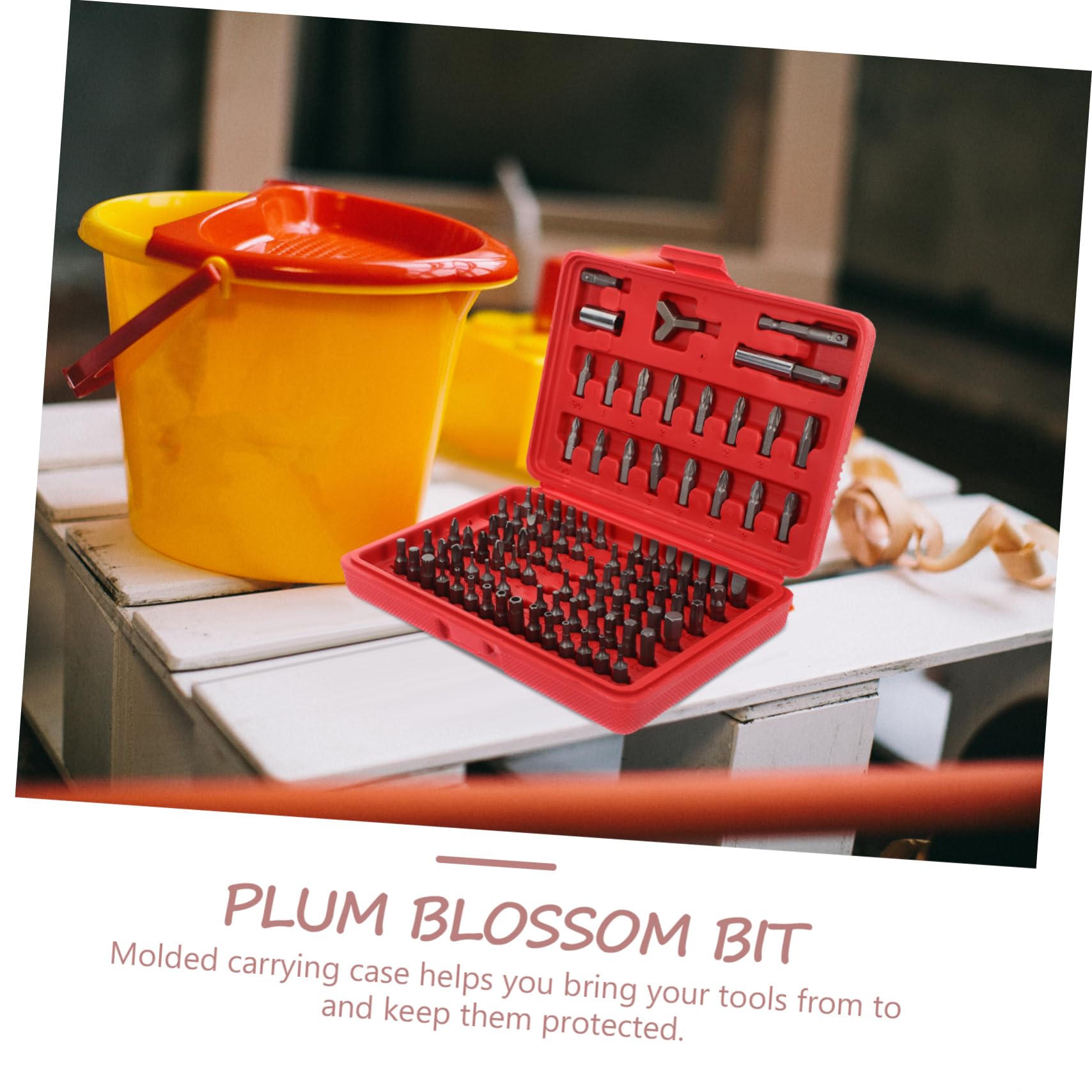 Coffret Embouts de Vissage 100 Pièces, Alliage Chrome-vanadium | Boîte Moulée Rouge, Assortiment Complet, Rangement Organisé et Solide pour Atelier
