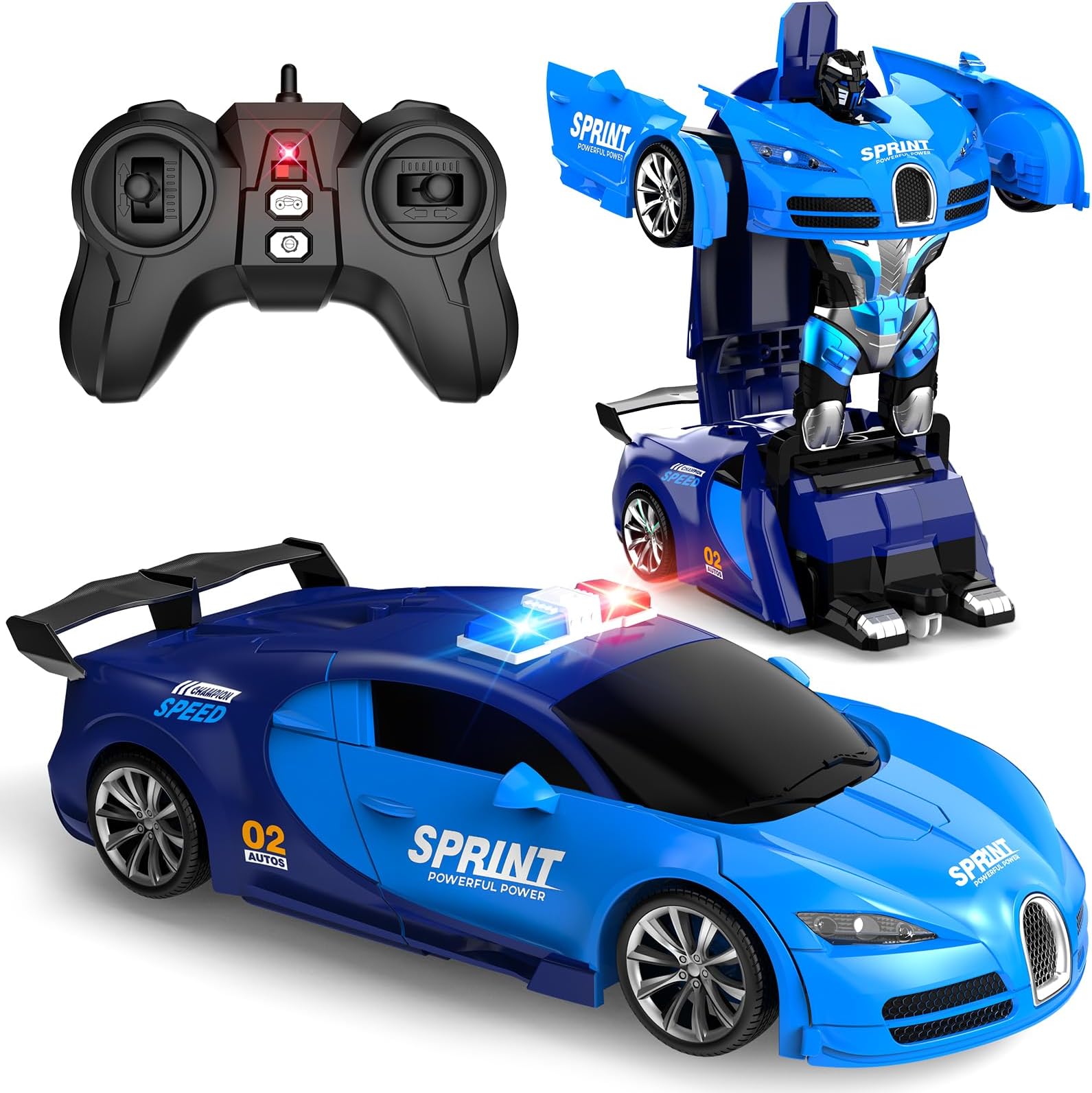 Remote Control Car, RC Cars One-Click Becoming Robot Transforming Toys Car for Boys 8-12, 4-7, Smooth Deformation, Demo Mode, 360ยฐ Rotation, 2.4GHZ, Toys for Christmas Day, Kids