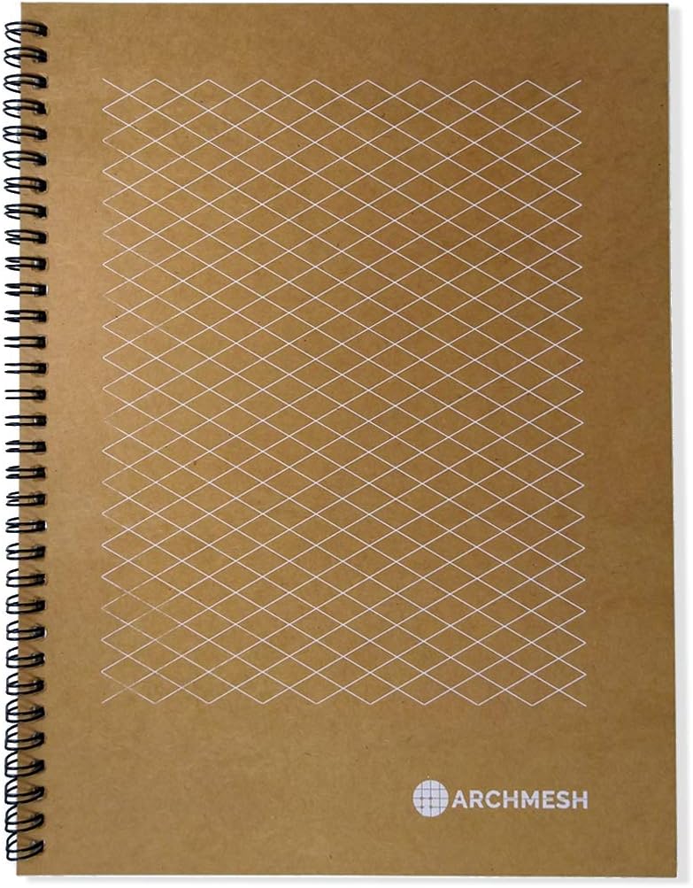 Archmesh, Isometric Grid notebook, A4 Size (8.5x11 inches), Isometric Pattern, Kraft Cover, Pack of 1