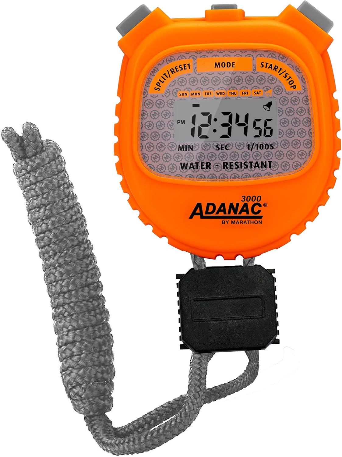 ADANAC 3000 Commercial Grade Digital Stopwatch Timer (Neon Orange)