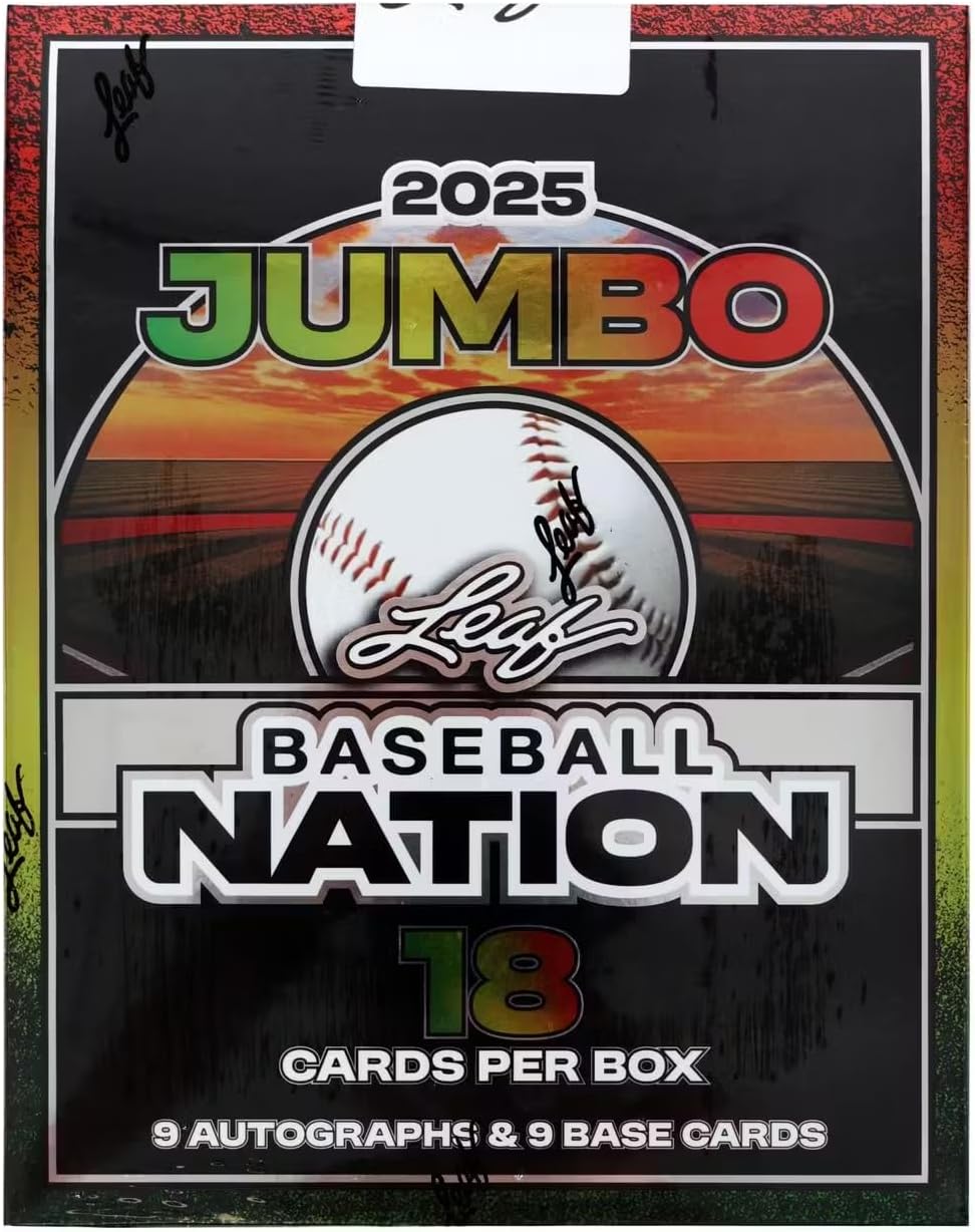 2025 Leaf Baseball Nation Jumbo Trading Card Box (9 Autographs Per Box)