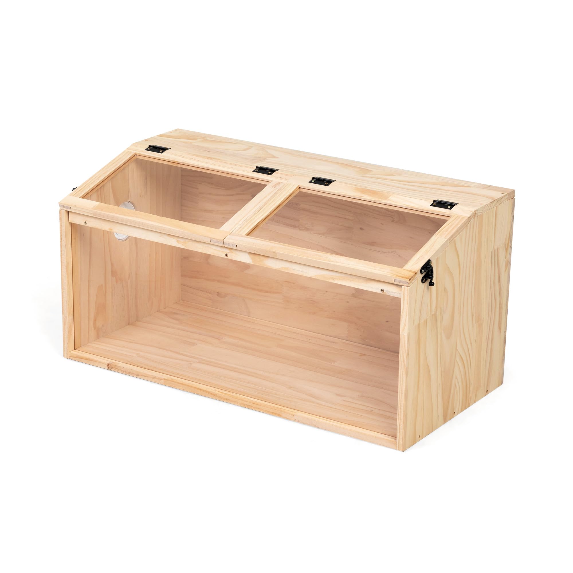 Gabbia per piccoli animali con coperchio pieghevole, recinto per interni in legno, con finestra in acrilico per la vista, adatta per porcellini d'India, criceti, tartarughe, 80 x 40,5 x 40 cm