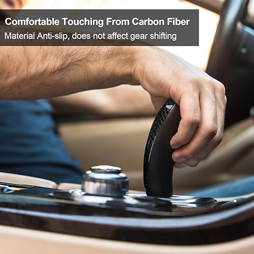 Miniatura 7 de T-carbon Protector de fibra de carbono real para palanca de cambios compatible con BMW F01 F02 F03 F04 F07 F10 F11 F15 F16 F18 F25 F26 F30 F31 F34