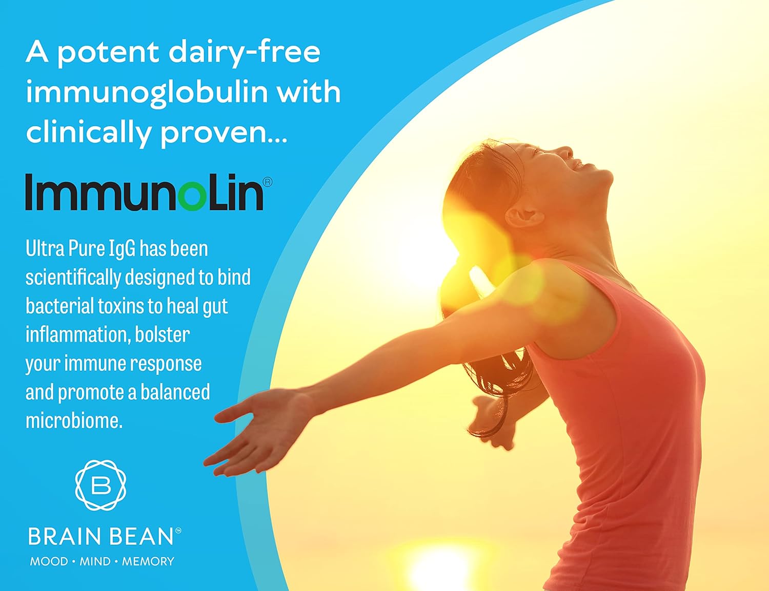 Brain Basics Ultra Pure IgG Supplement - Dairy-Free Supplement IgG-Immunolin Powder, Blended Vitamin & Mineral Supplements, 150g, 60 Servings - Image 2