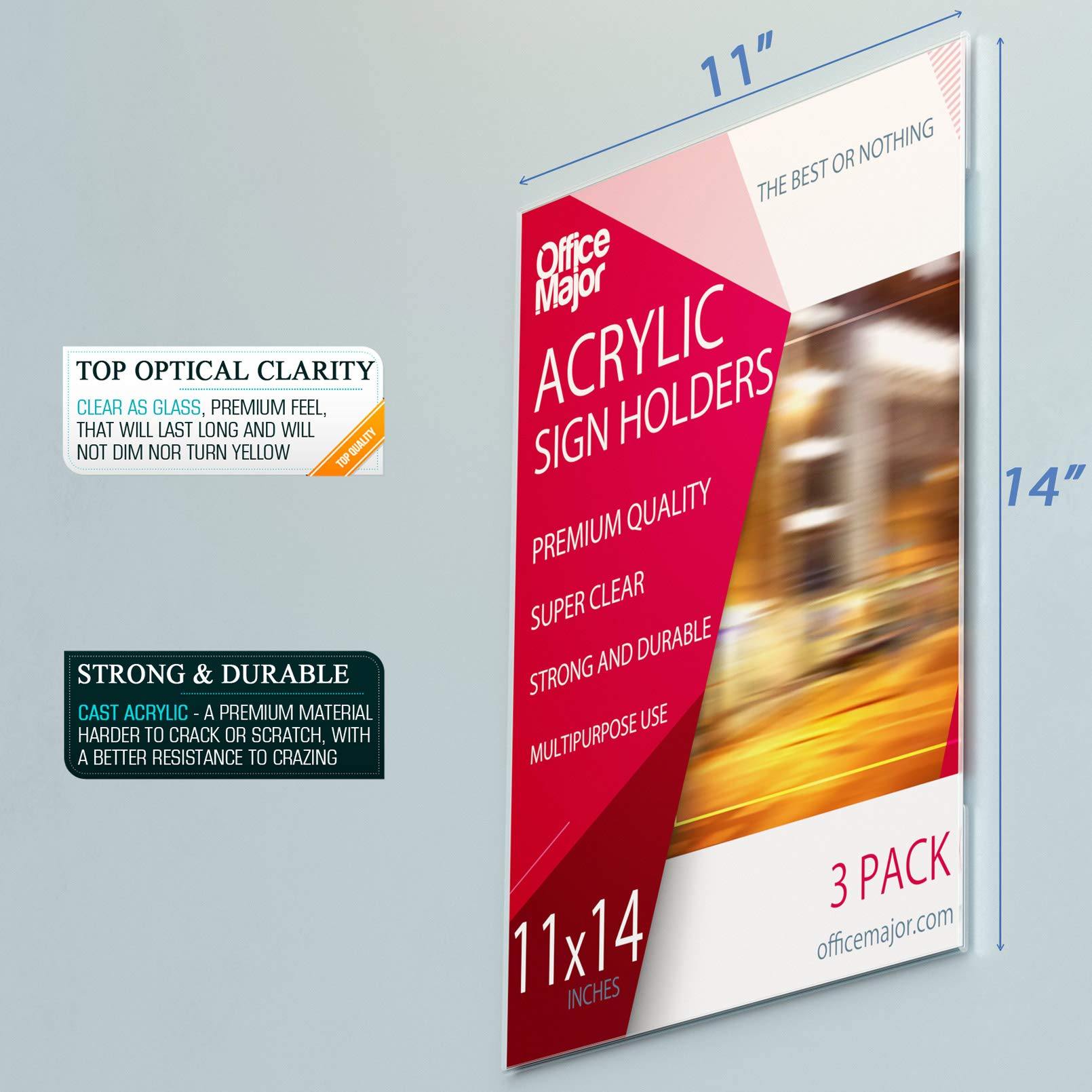 Buy OFFICE MAJOR Acrylic Sign Holder 11x14 Wall Mount Sign Holder