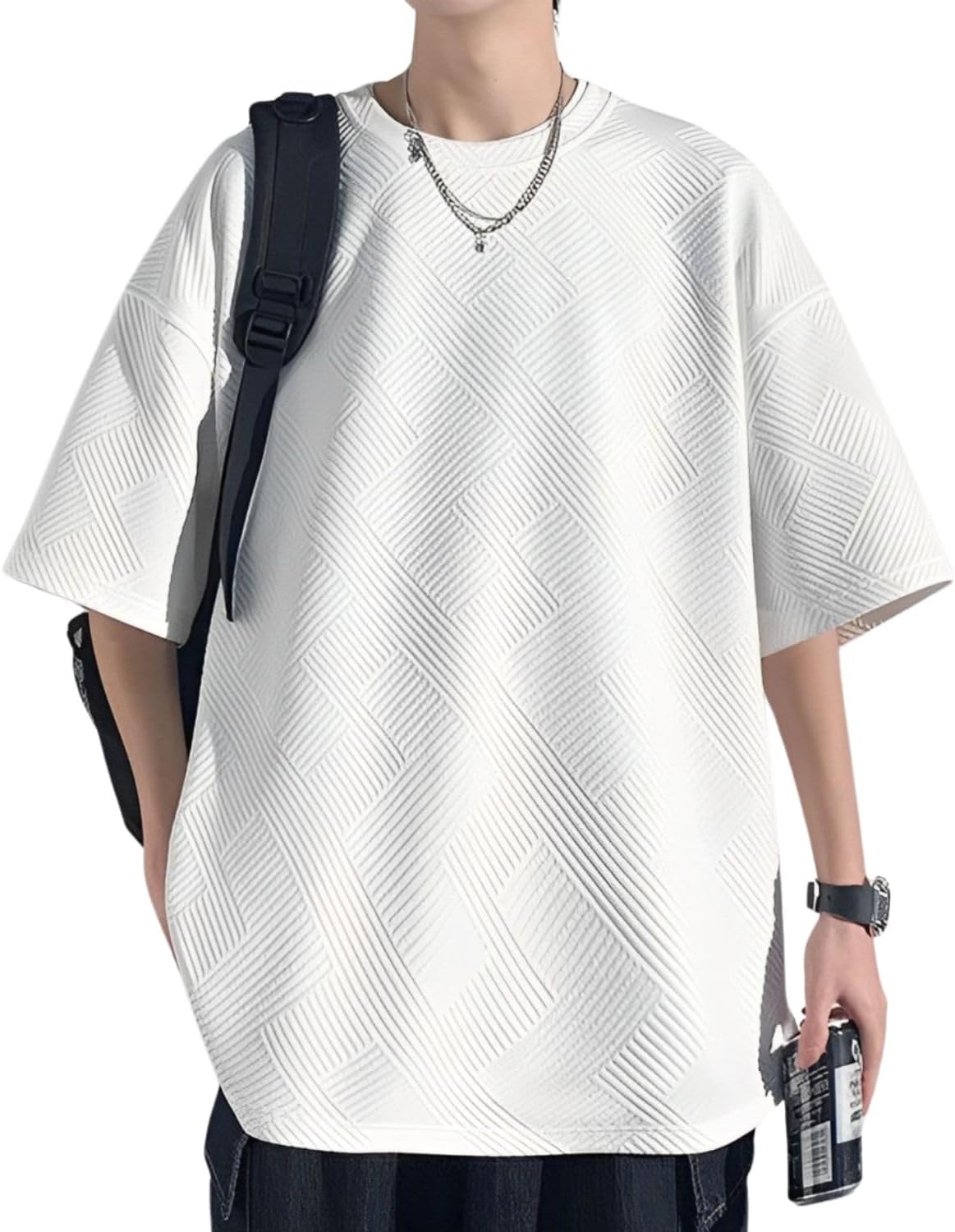 4つのリーフメンズTシャツ、半袖、夏の服、半袖シャツ、Tシャツ、衣類、スタイリッシュ、クルーネック、快適、カットと縫製、通り、夏服、固体、エンボストップス