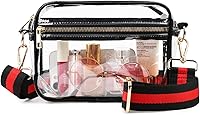 Vista 14 de WEDDINGHELPER Bolsa cruzada transparente, bolsa transparente aprobada para estadios con correa ajustable para conciertos deportivos, festivales