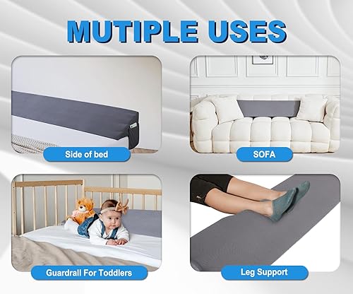 Miniatura 8 de Almohada de cuña para cama Queen, almohada para cabecero, relleno de huecos de cuña, relleno de huecos, almohada larga triangular, llena el espacio