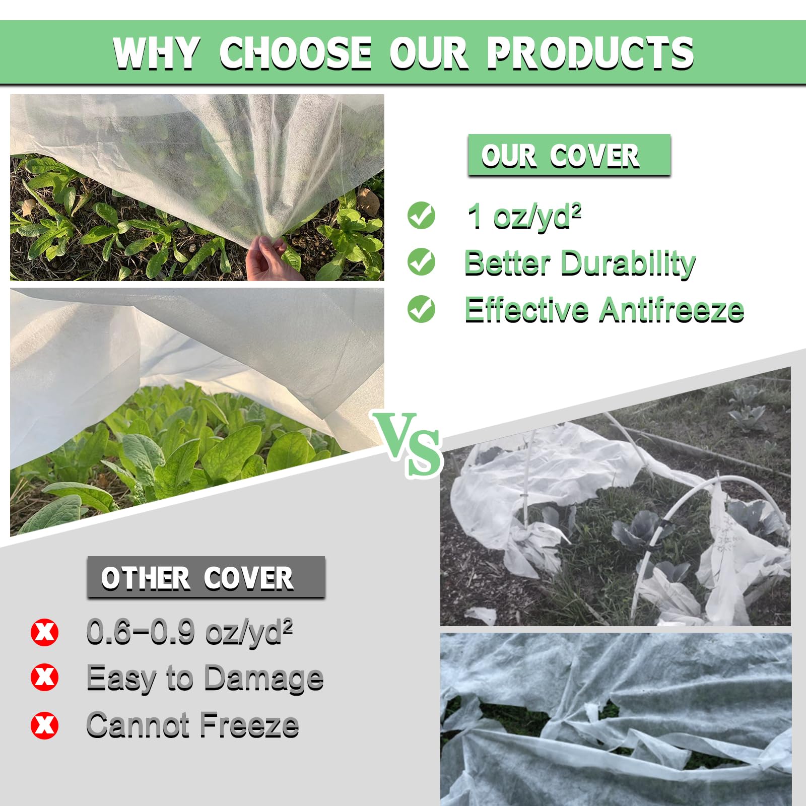 Cubiertas para plantas, protección contra congelación, tela de 7 x 100 pies para plantas al aire libre, cubierta de plantas de invierno para protección contra heladas, manta flotante para