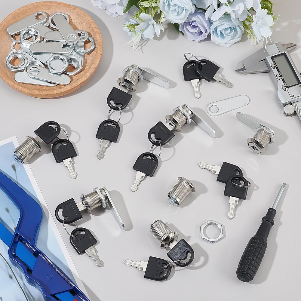 30 Pack Cabinet Locks with Keys, 5/8" Cam Locks Keyed Alike Tool Box Lock for Mailbox Toolbox Pickup Trucks Cabinet Cam Toolbox Lock Replacement Set, Zinc Alloy