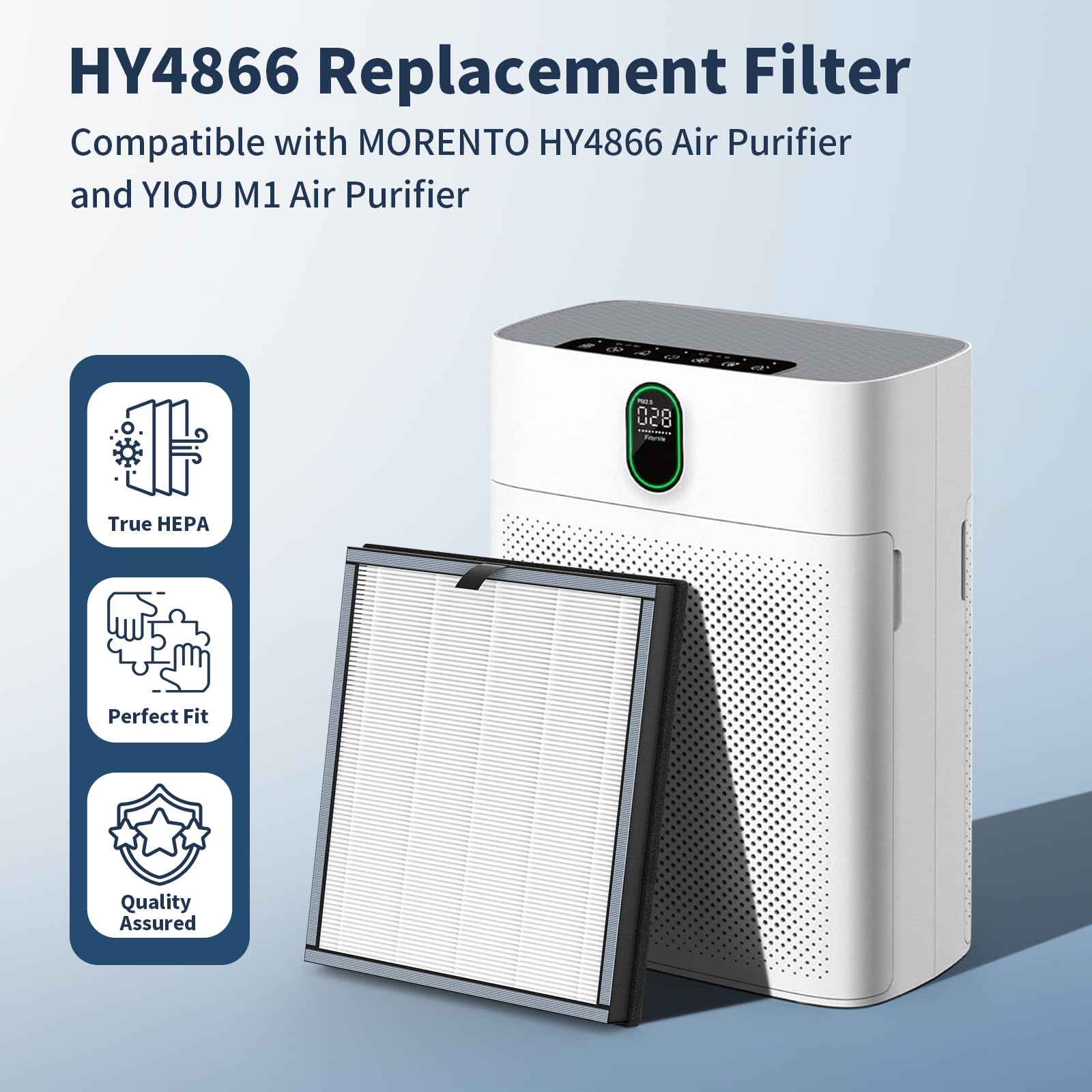 MORENTO 2 Pack HY4866 Original Replacement Filter for HY4866 Air