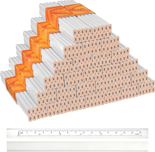 300 lápices de carpintero octogonal de 7 pulgadas, lápices de marcado de carpintero plano octogonal, lápices de construcción de color negro duro,
