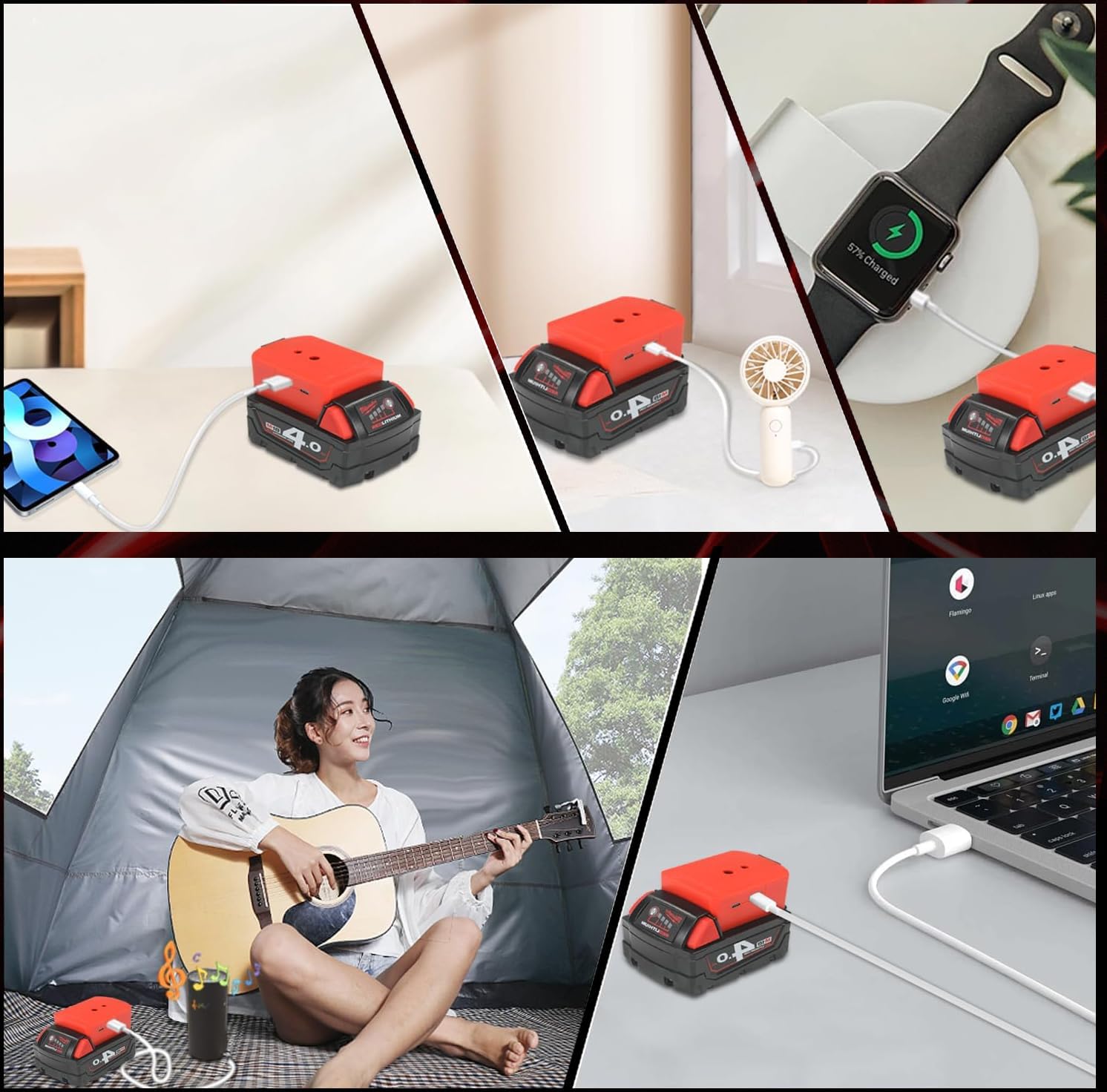 USB Charger Adapter for Milwaukee 18V Battery, biuonga 2 Pack Fast Charging Adapter for M18 Battery with USB Type-C Interface DC 5V/3A, 9V/2.22A PPS 3.3V-11V/2A,12V/1.5A (Adapter Only) - Image 7