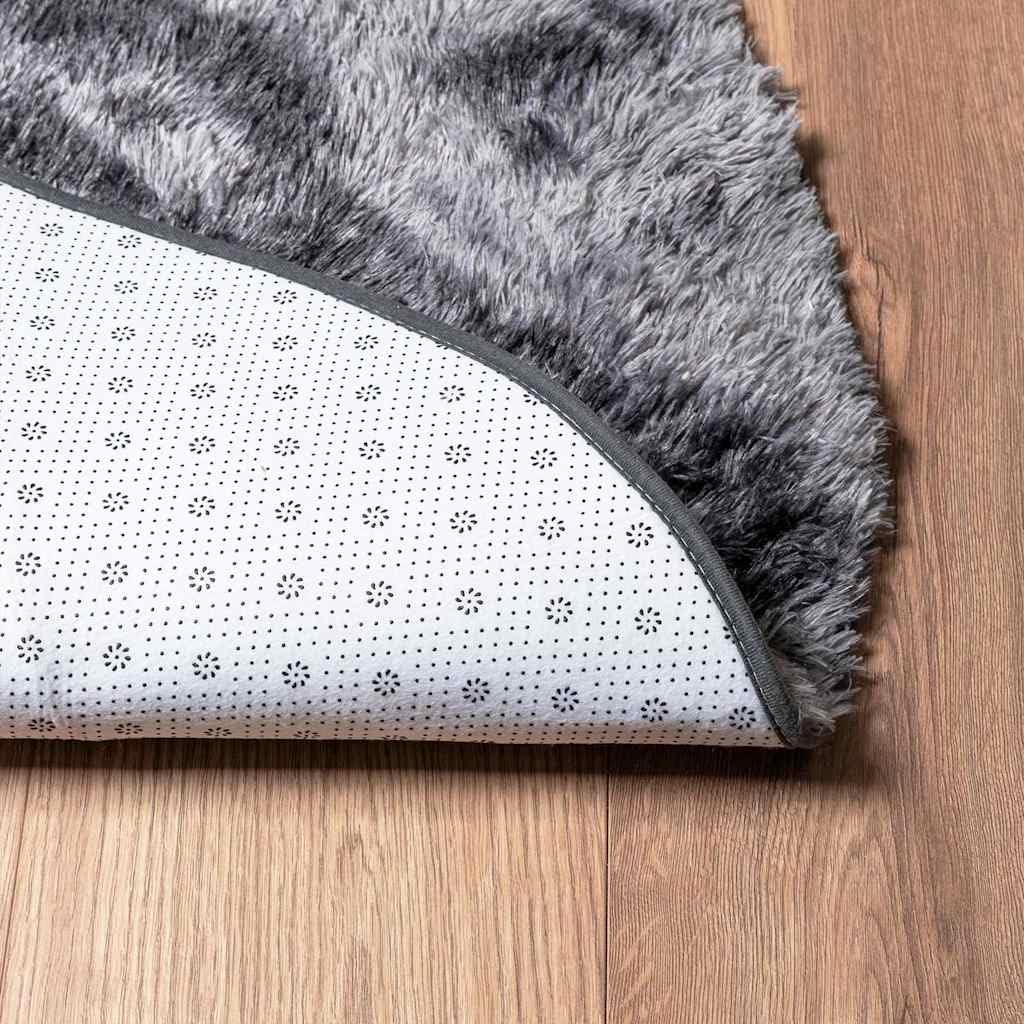 vidaXL Tapis Shaggy à Poils Longs NAVARRA Gris foncé 200x200 cm