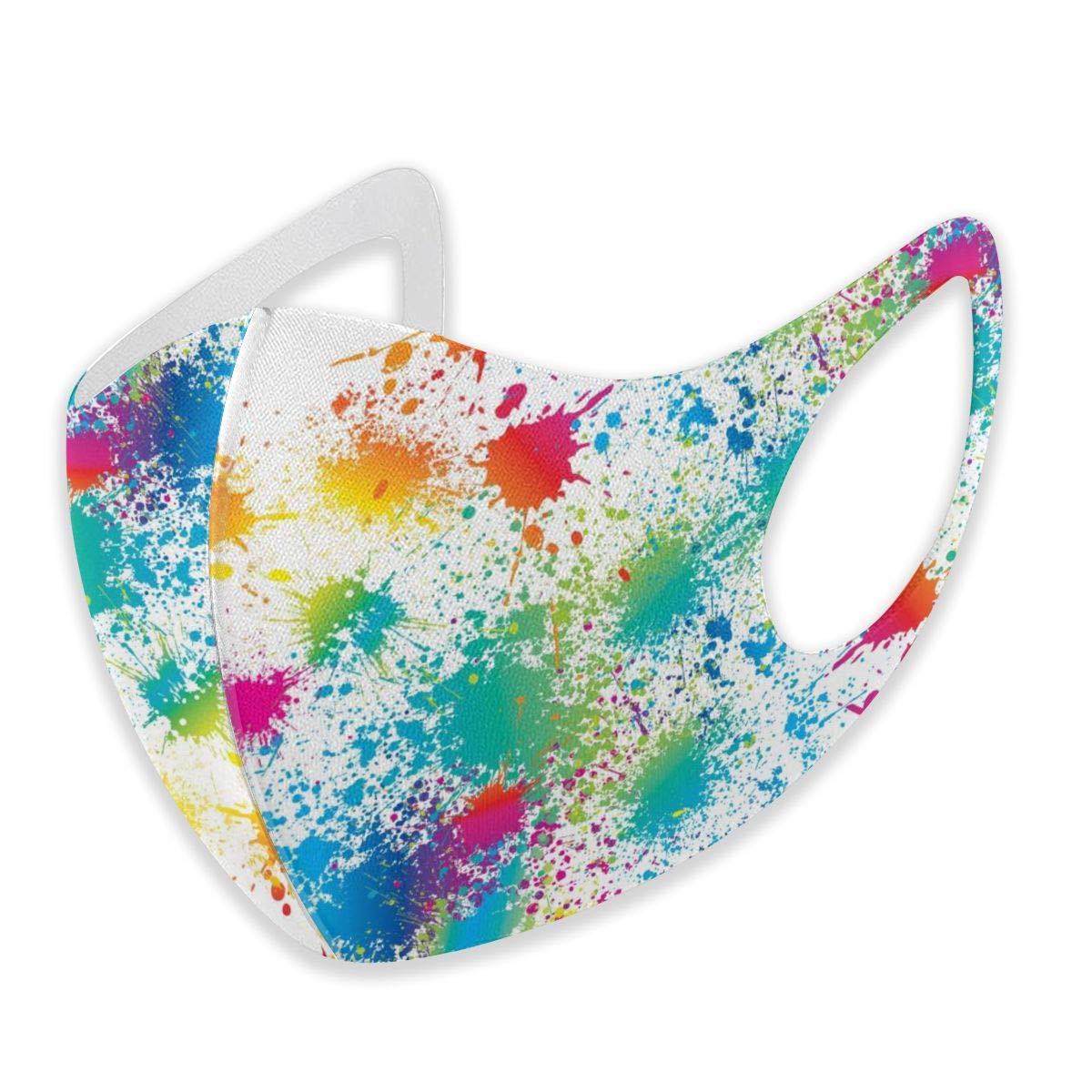 YOFFYO Women & Men Cool Earloop Half Face Mouth Cover Face Cover Dustproof - Comfort Windproof Cycling Mouth Cover for Kids Youth Boys Girls (Paint Splatter Colorful)