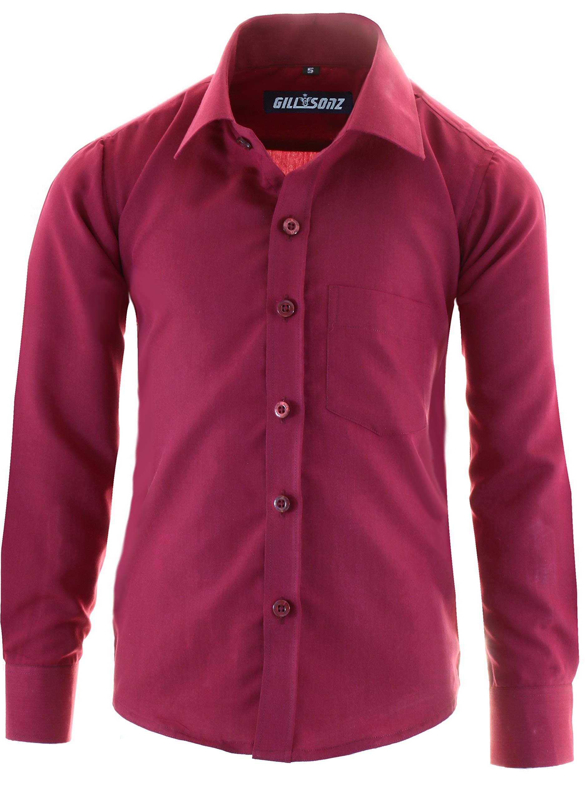 GILLSONZ A1vDa - Camisa de manga larga para niños, fácil de planchar, 9 colores, talla 86-170