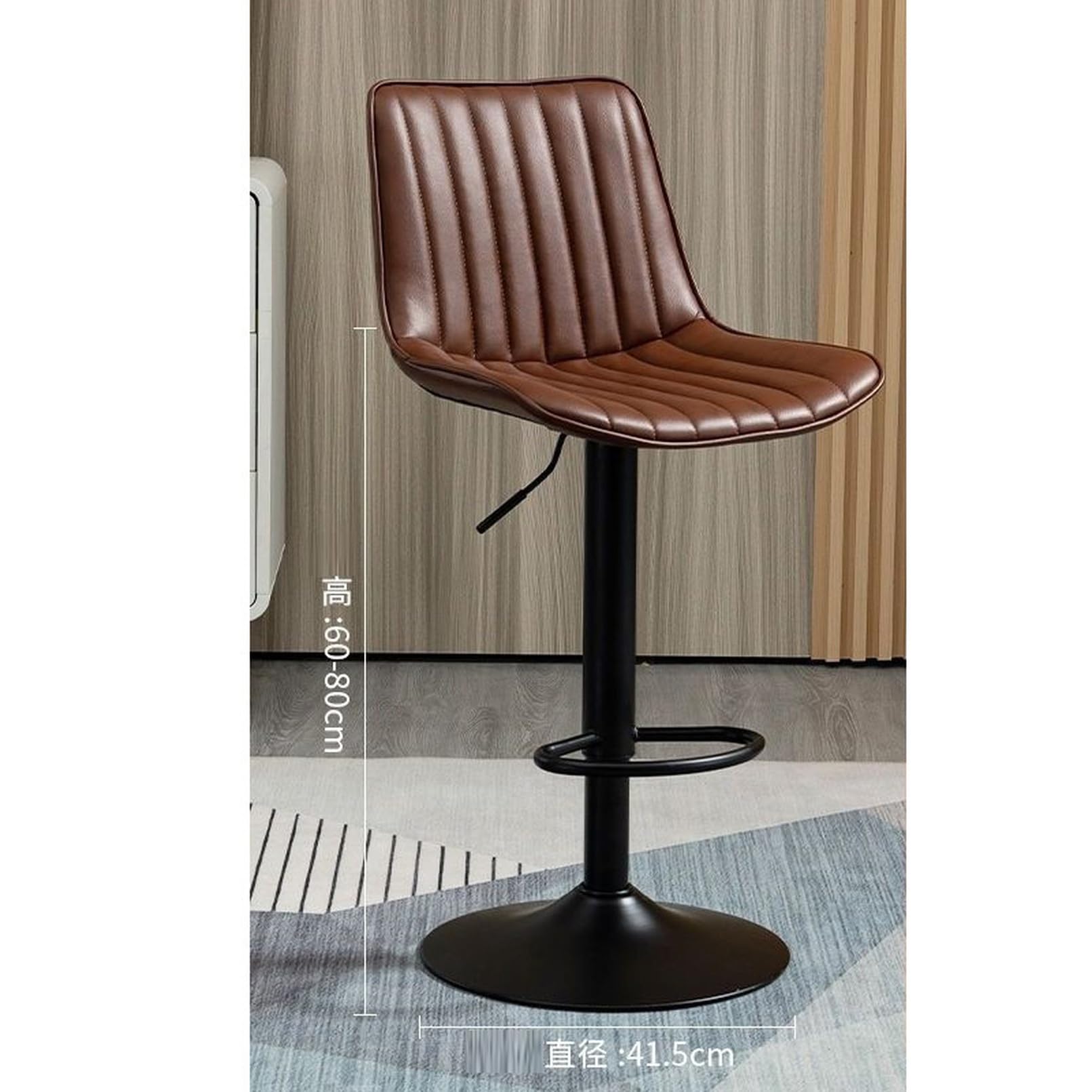 不二貿易 バースツール 背付(ダークブラウン) HK-61201DBR カウンター