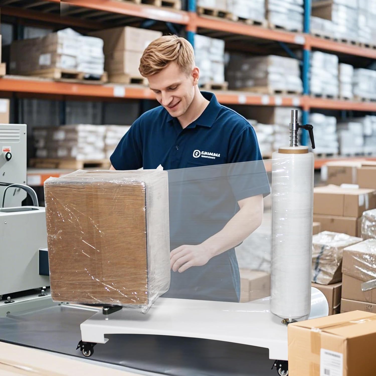 Manual Stretch Film Wrapping Machine,Film Dispenser Wrap Bench,Heavy Duty Unibody Film Wrapper Table Pallet Box Shrink for 12-20in Film