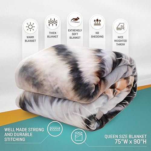 Miniatura 3 de Hiyoko Tiger Animal Print Blanket - Warm Plush, Heavy Thick, and Soft Fuzzy Fleece for Cozy Comfort Winter - Korean Mink Mexican Cobijas San Marcos