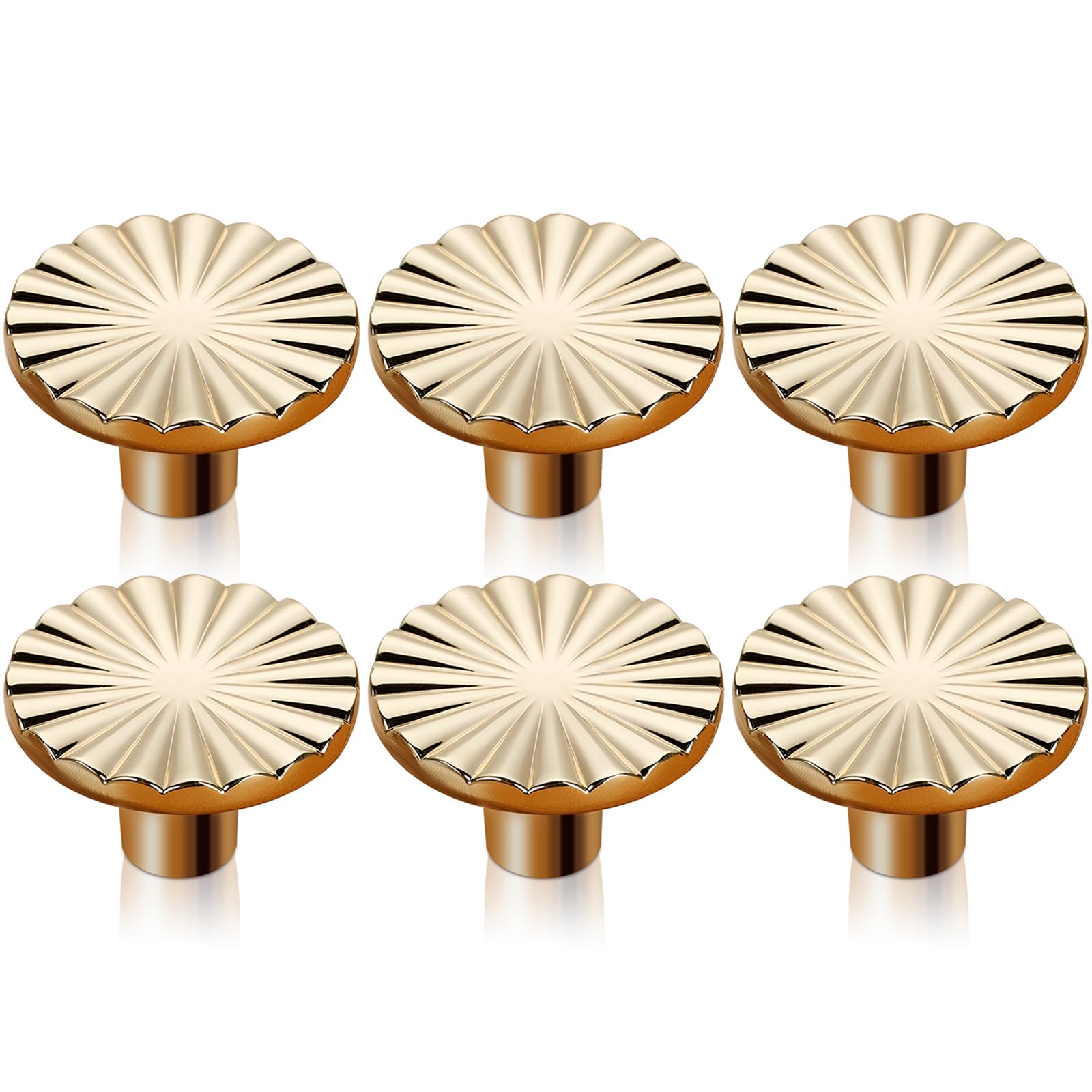 6 PCS Brushed Gold Cabinet Knobs