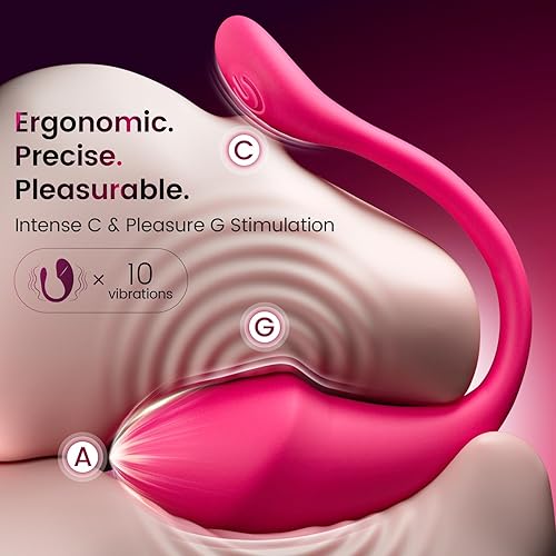 Miniatura 2 de ECRVOM Consolador vibrador portátil, juguetes sexuales con control de aplicación, vibradores de huevos con 10 vibraciones, recargable punto G,