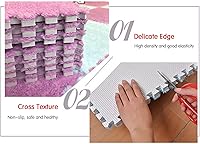 Vista 4 de Azulejos de alfombra entrelazados de 12 x 12 pulgadas, 10 tapetes de espuma EVA, alfombras de felpa suave y esponjosa, tapete de juego