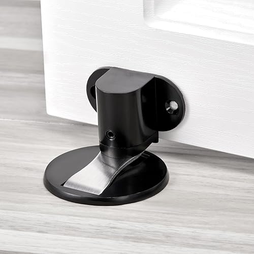 Miniatura 9 de INIRET Tope de puerta plateado para montaje en el suelo, tope magnético invisible de altura ajustable, cierre de puerta para parte inferior de la