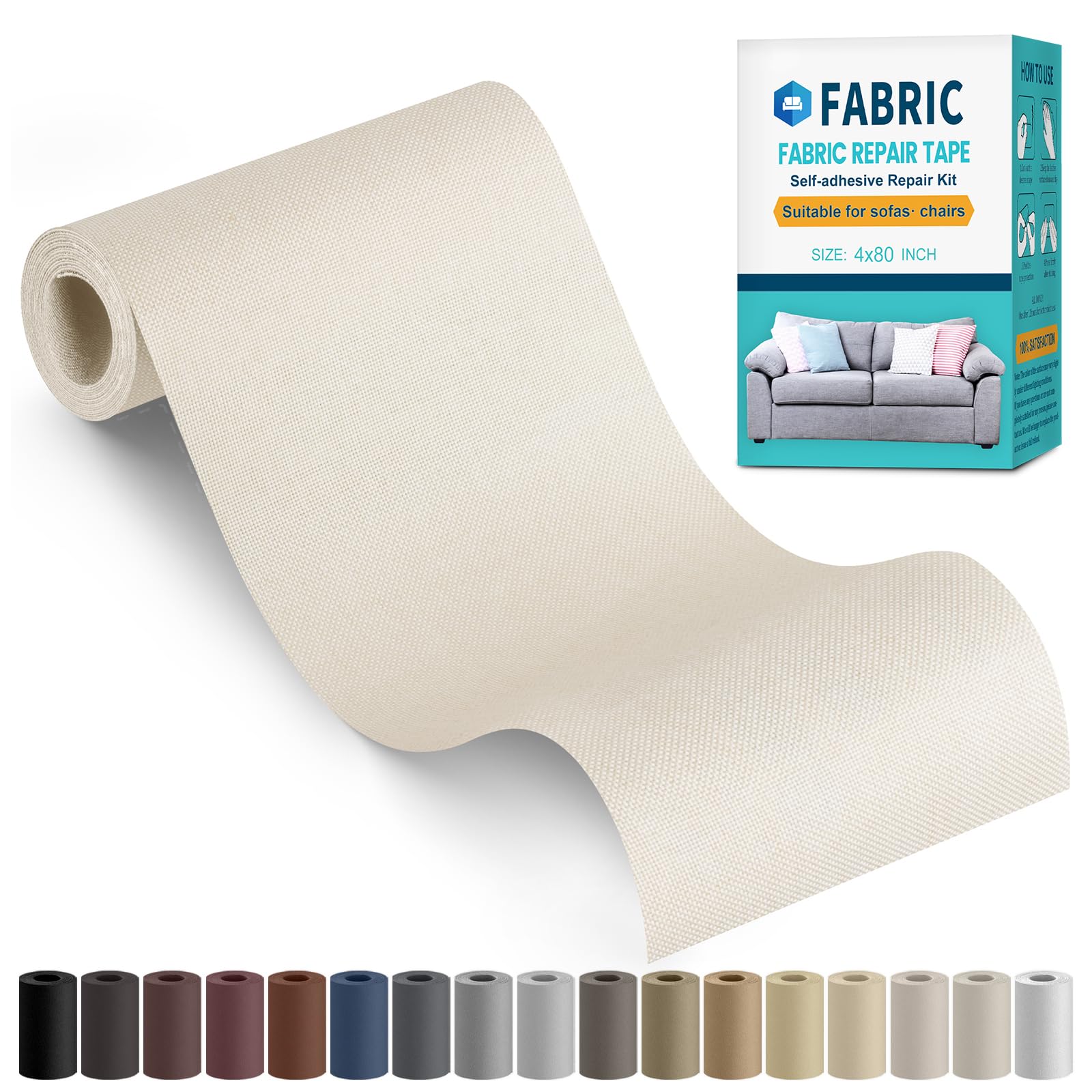 Fabric Repair Tape, 10x200cm Self-Adhesive Linen Repair Tape Patch Kit