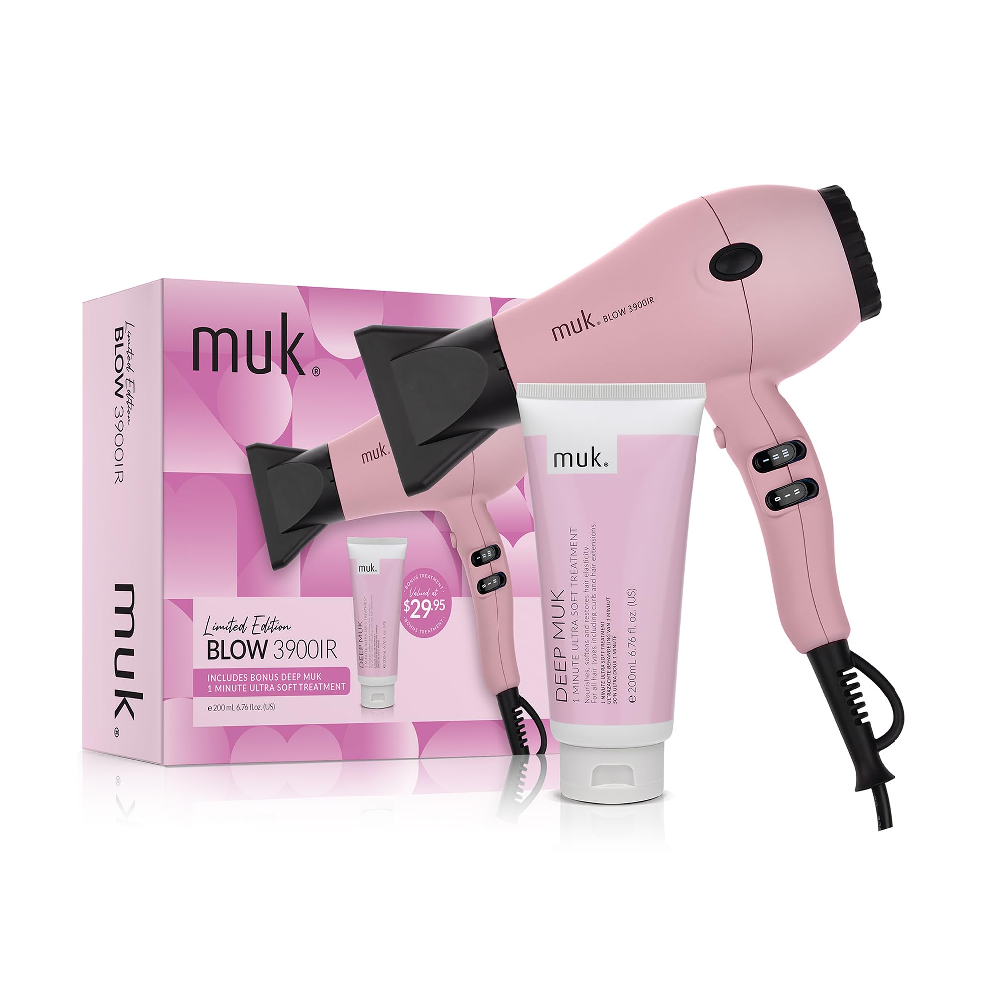 MUK Limited Edition Blow 3900IR Dryer & Deep Muk Treatment Pack