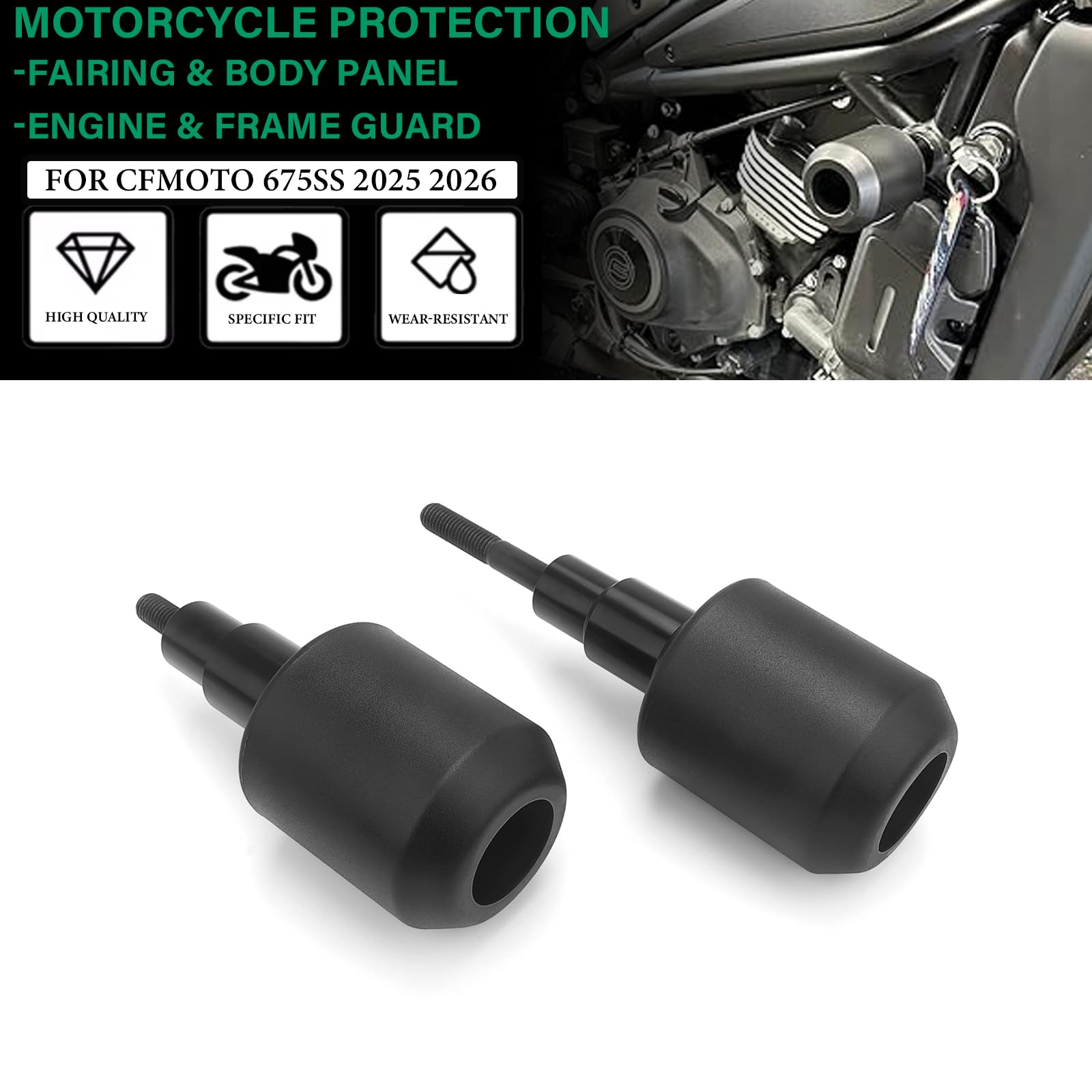 Cursori Telaio Moto Crash Bar Motore Slider Anti-Crash Guard Protector Fit per CFMOTO 675SS 675SR 675SR-R CF MOTO Accessori