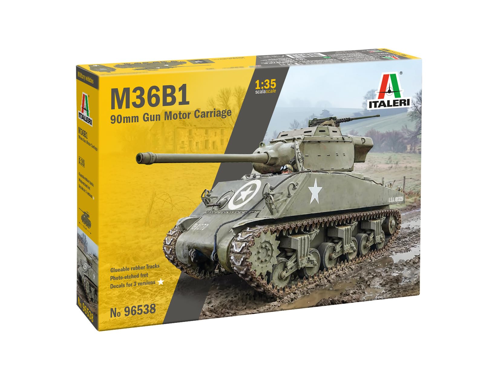Italeri 96538 M36B1 90mm Gun Motor Carriage, skala 1:35, tworzywo sztuczne, model do montażu