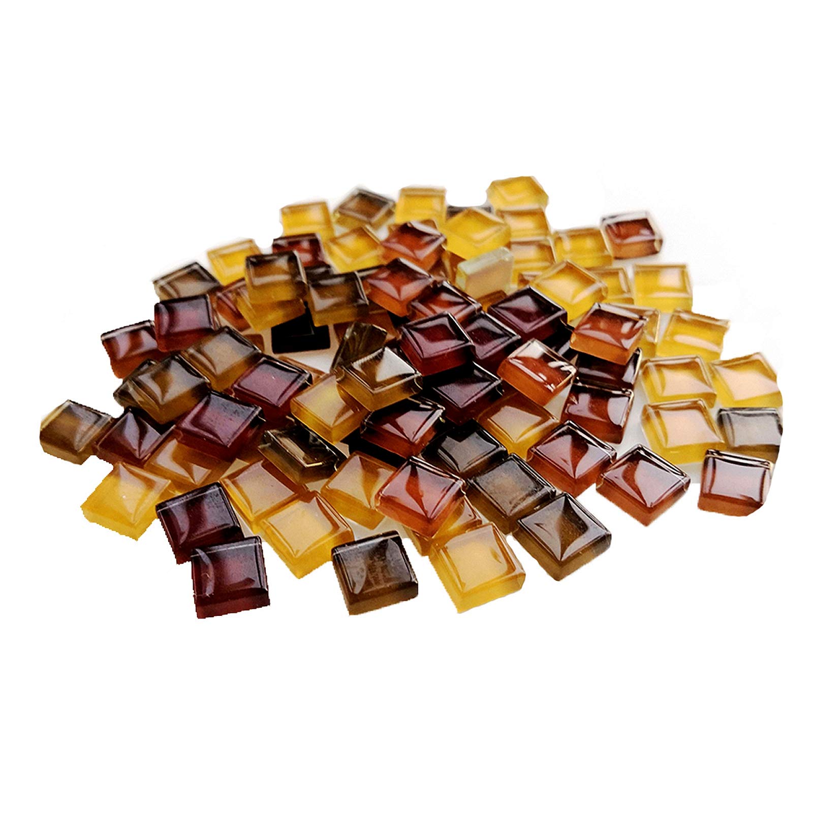 100 Pieces Bulk Mosaic Tiles Assorted Color Opaque Mosaic Glass Crafts Supplies for DIY Picture Coaster Home Mosaic Decoration(1x1cm,Coffee Series)