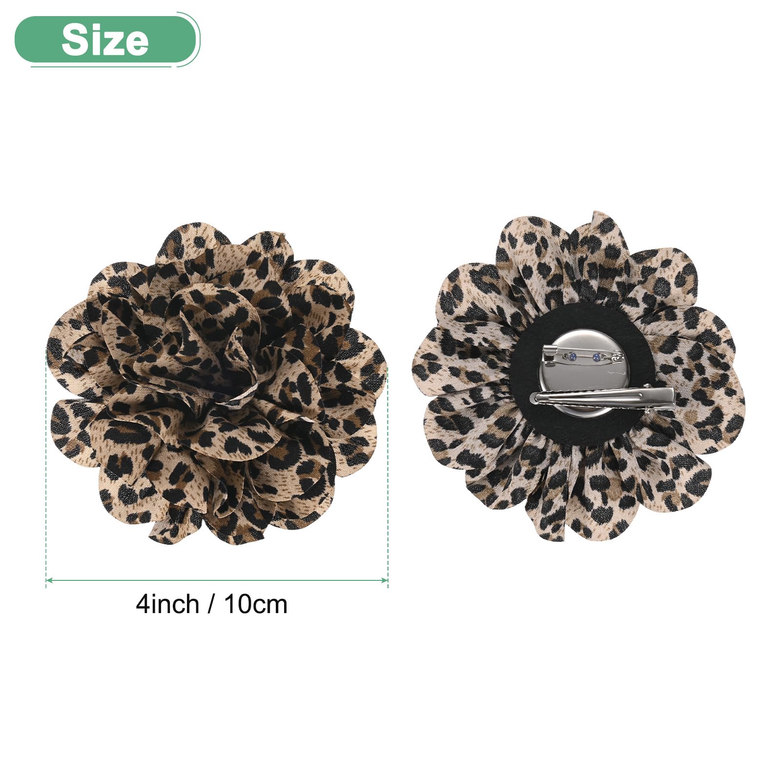 M METERXITY Rose Flower Brooches and Pins for Women 4 Inch Lapel Pins Dainty Satin Fabric Big Camellia Hair Flowers Clips for Wedding/Parties/Clothes/Jewelry [10cm - Image 3