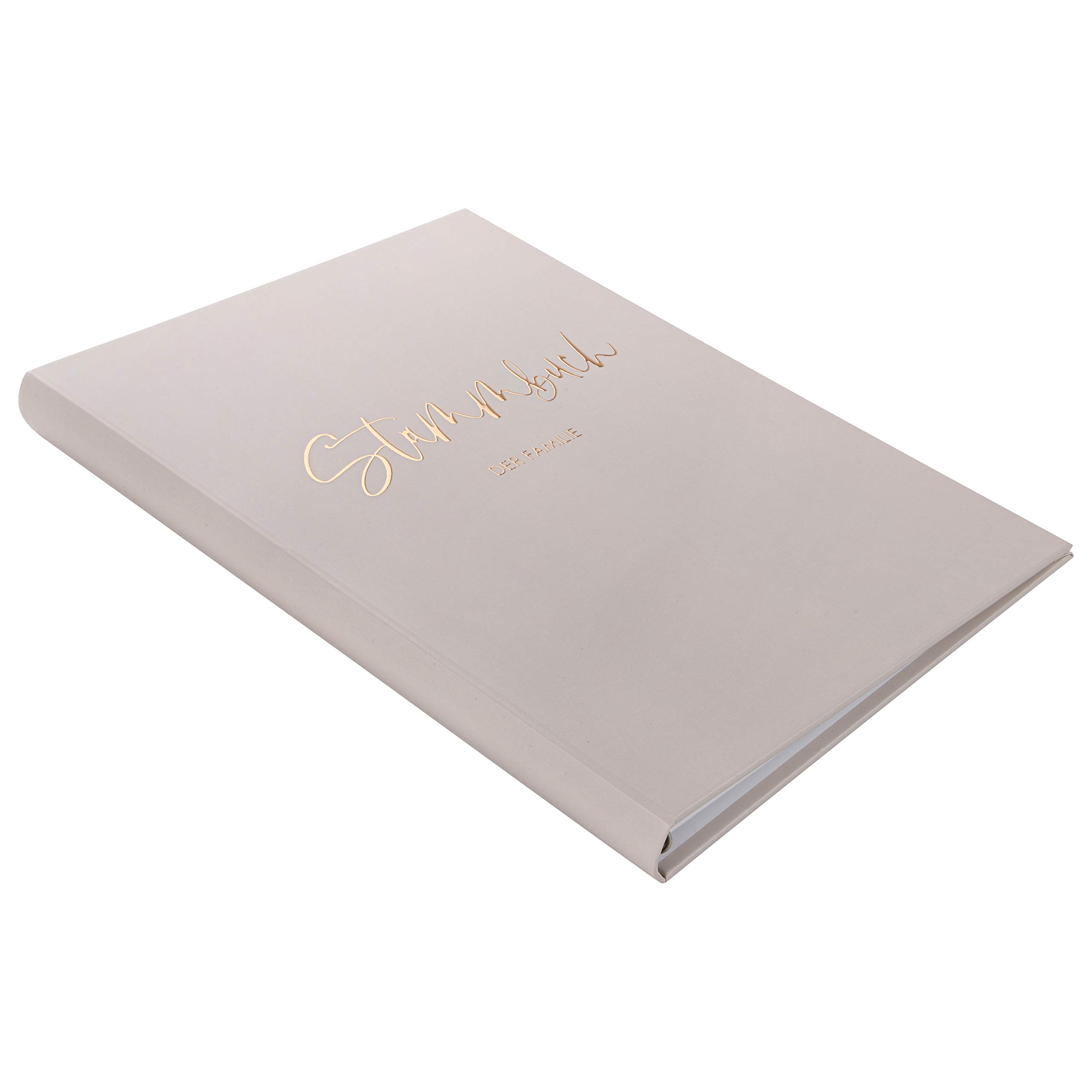 Stammbuch Hochzeit Stammbuch der Familie - Familienstammbuch Hochzeit Standesamt, Familienbuch - Deluxe Serie - Hardcover (Beige/Roségold) (16x21cm)