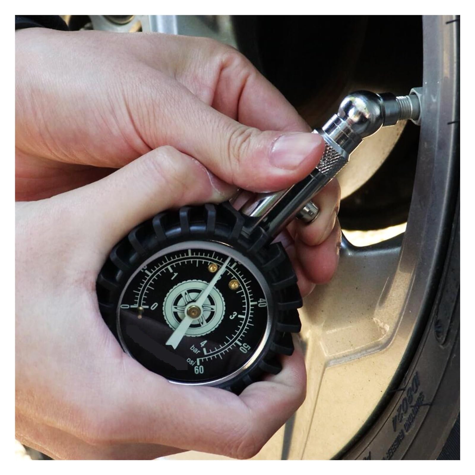 Miernik ciśnienia w oponach 60Psi 4Bar Tester pojazdu System monitorowania dla motocykli samochodów ciężarowych łAtwy W UżYciu(60Psi 4Bar)