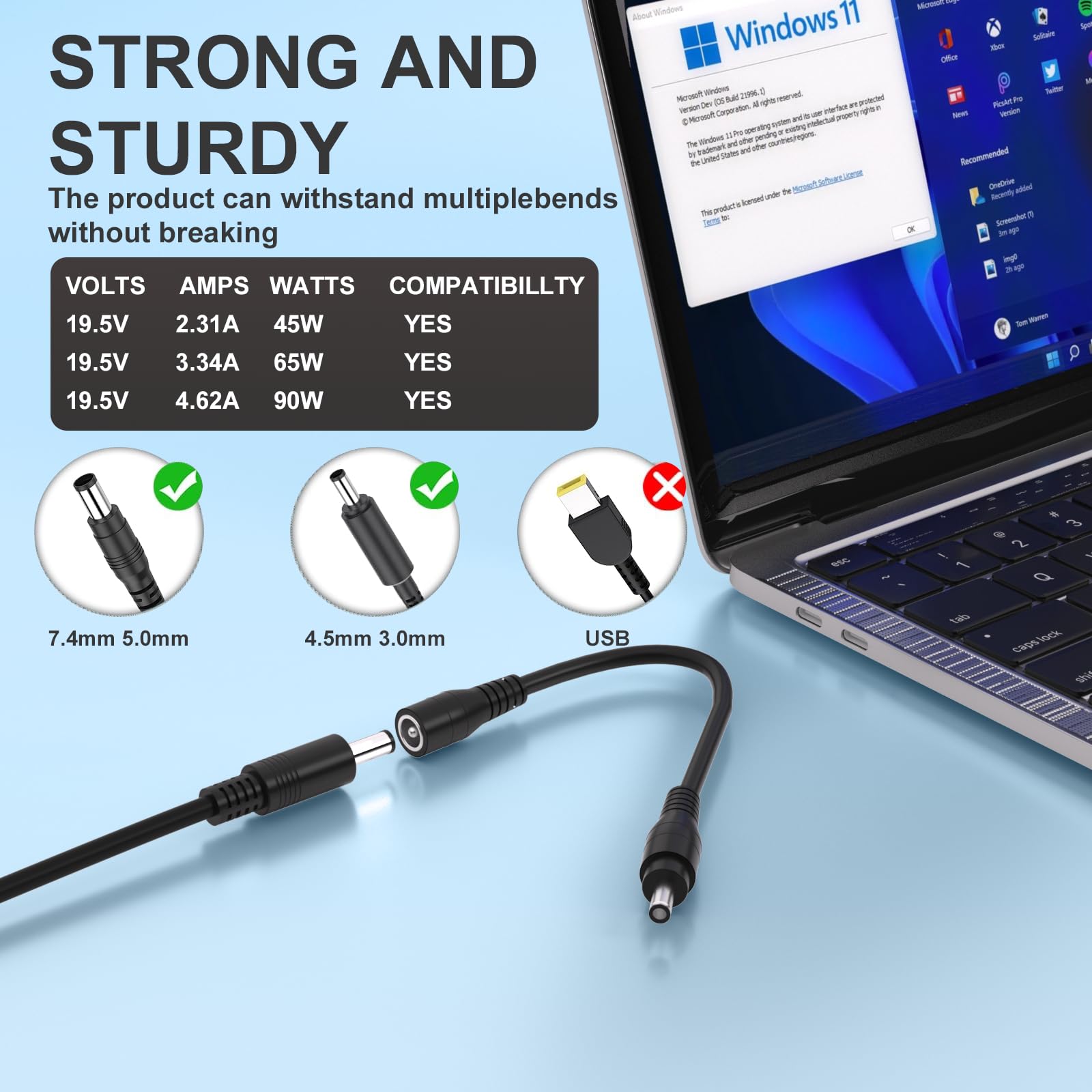 90W Laptop Oplaadkabel Voeding Compatibel voor Dell OptiPlex Micro 9020 7010 7020 7040 7050 7060 7070 7080 5050 5060 5070 5080 5090 3040 3046 3050 3070 3080 3090 Desktop AC-adapter oplader