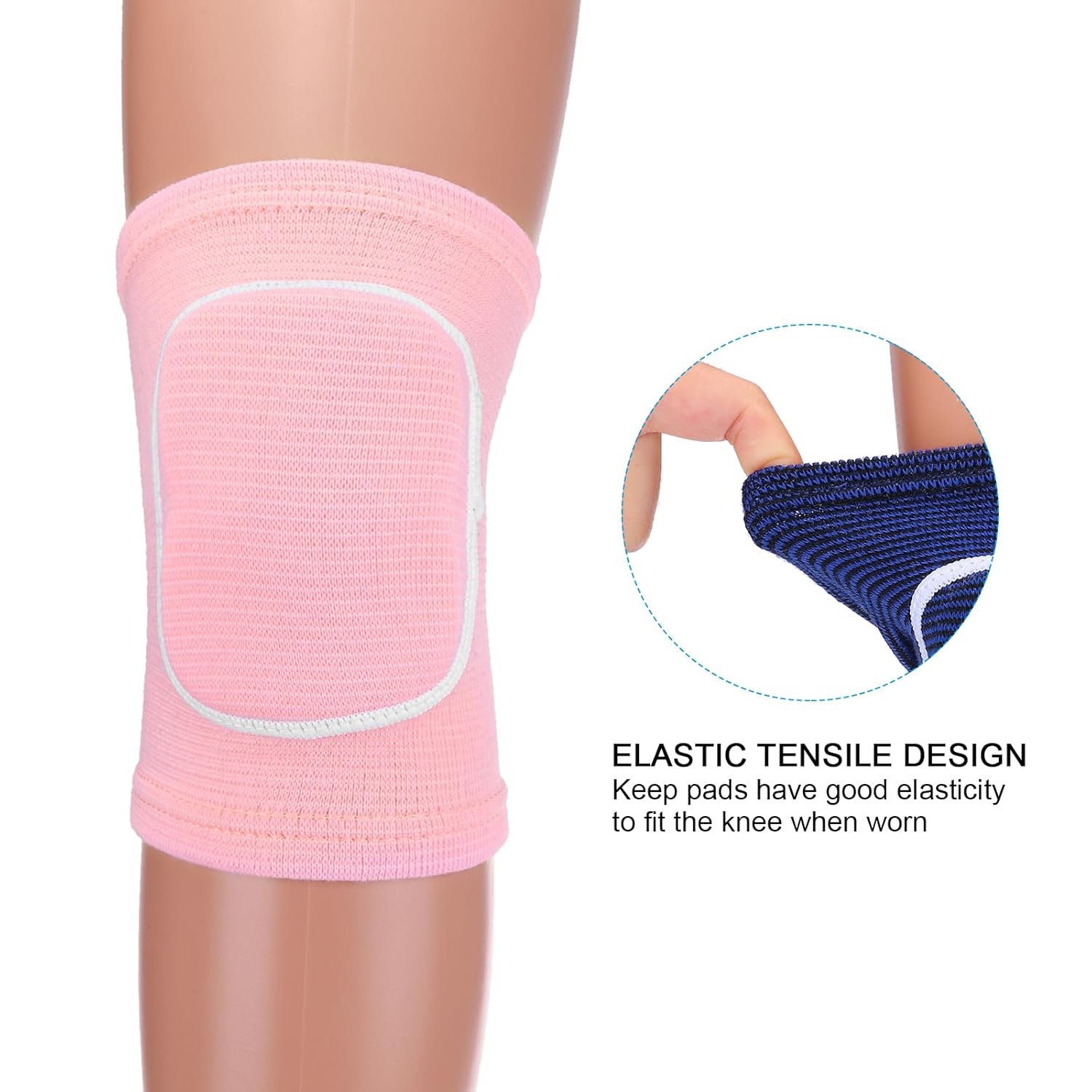 PATIKIL M Size Protective Knee Pads, 6 Pairs Sponge Volleyball Knee Pads Breathable Dance Knee Pads Brace for Women Men Football Basketball Workout, Pink