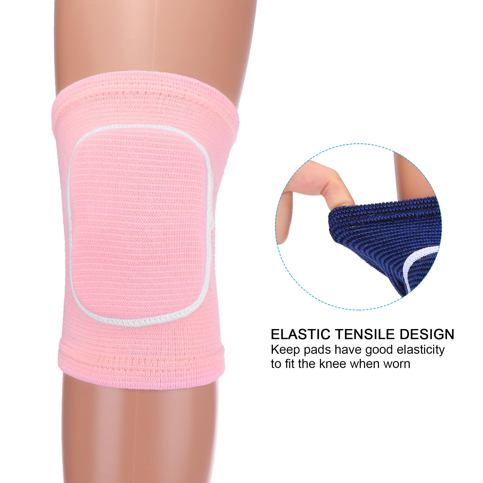 PATIKIL XS Taglia Ginocchiere Protettive, 6 Paia di Ginocchiere Spugna per Pallavolo, Traspiranti, per Ballo, per Donne e Uomini, Calcio, Basket, Allenamento, Rosa