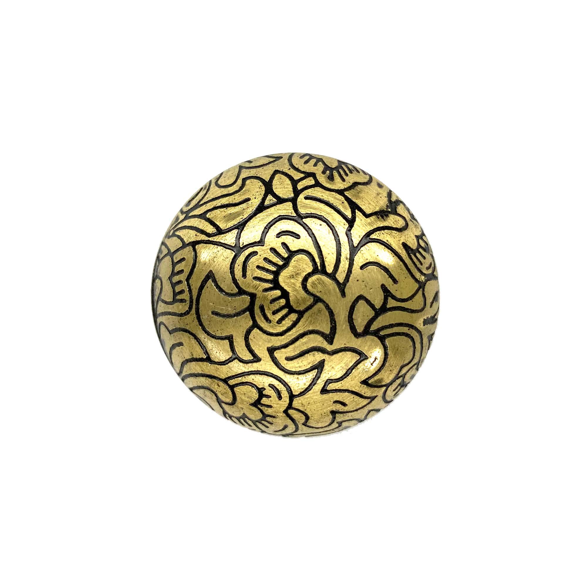 SHWETAILBrass Knobs for Cabinets and Cupboards (36mm, Brass) -Pack of 8 (Mughal kalaneri)