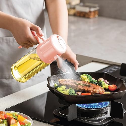 Miniatura 5 de Glad Dispensador de aceite 2 en 1, 18.6 oz18.6 fl oz, pulverizador de aceite de oliva para cocinar, verter aderezos para ensaladas y asar a la