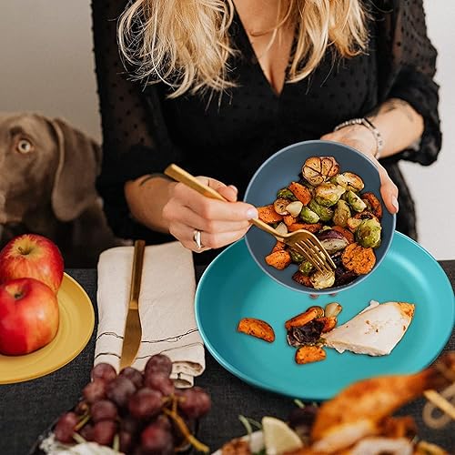 Miniatura 7 de Wheat Straw Dinnerware Sets (48Pcs) Reusable Dishware Sets with Plates, Cups, Knives, Forks and Spoons,Lightweight Camping Dishes,Dishwasher