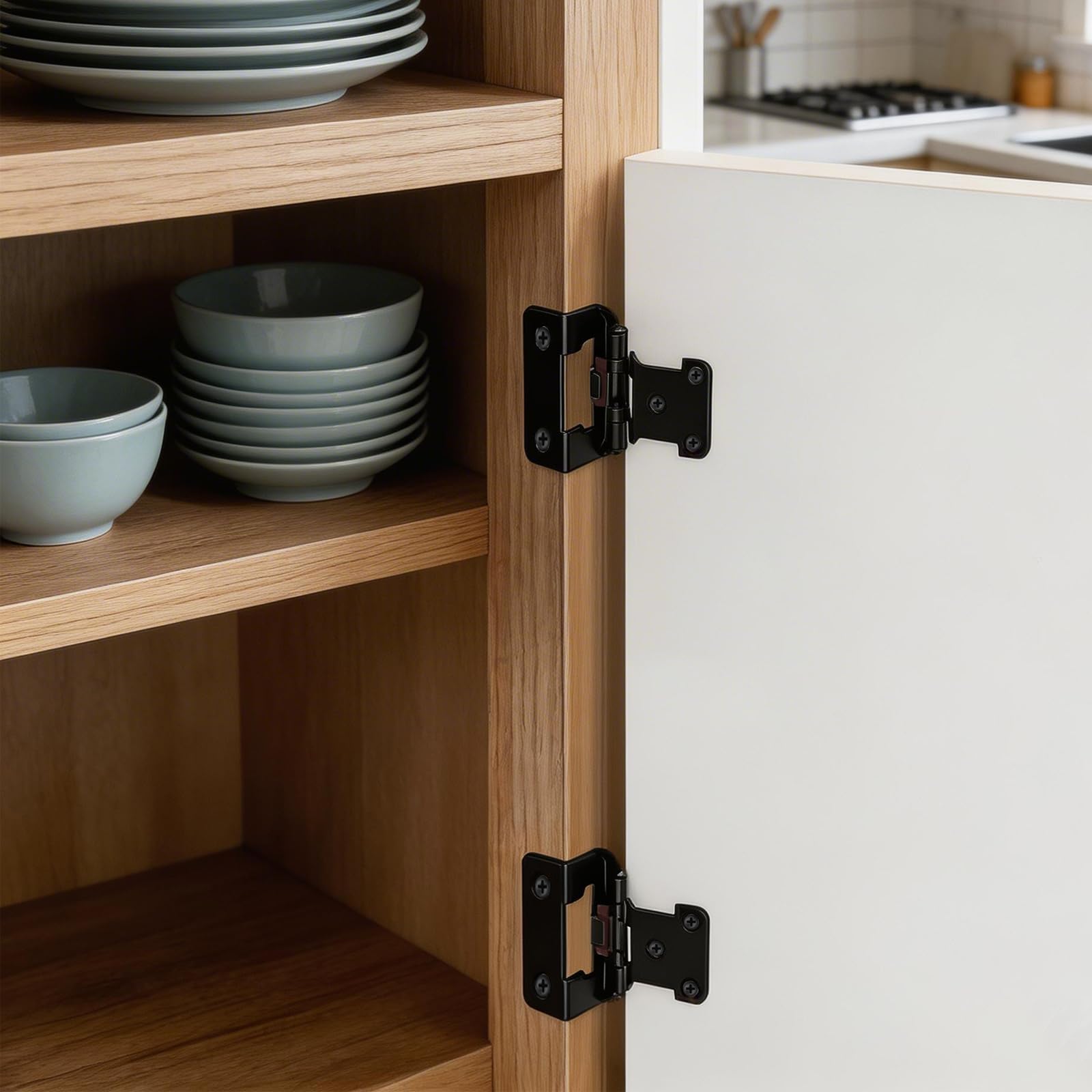 Black Overlay Cabinet Hinges - 25 Pair -7 Black Overlay Cabinet Hinges - 25 Pair -7