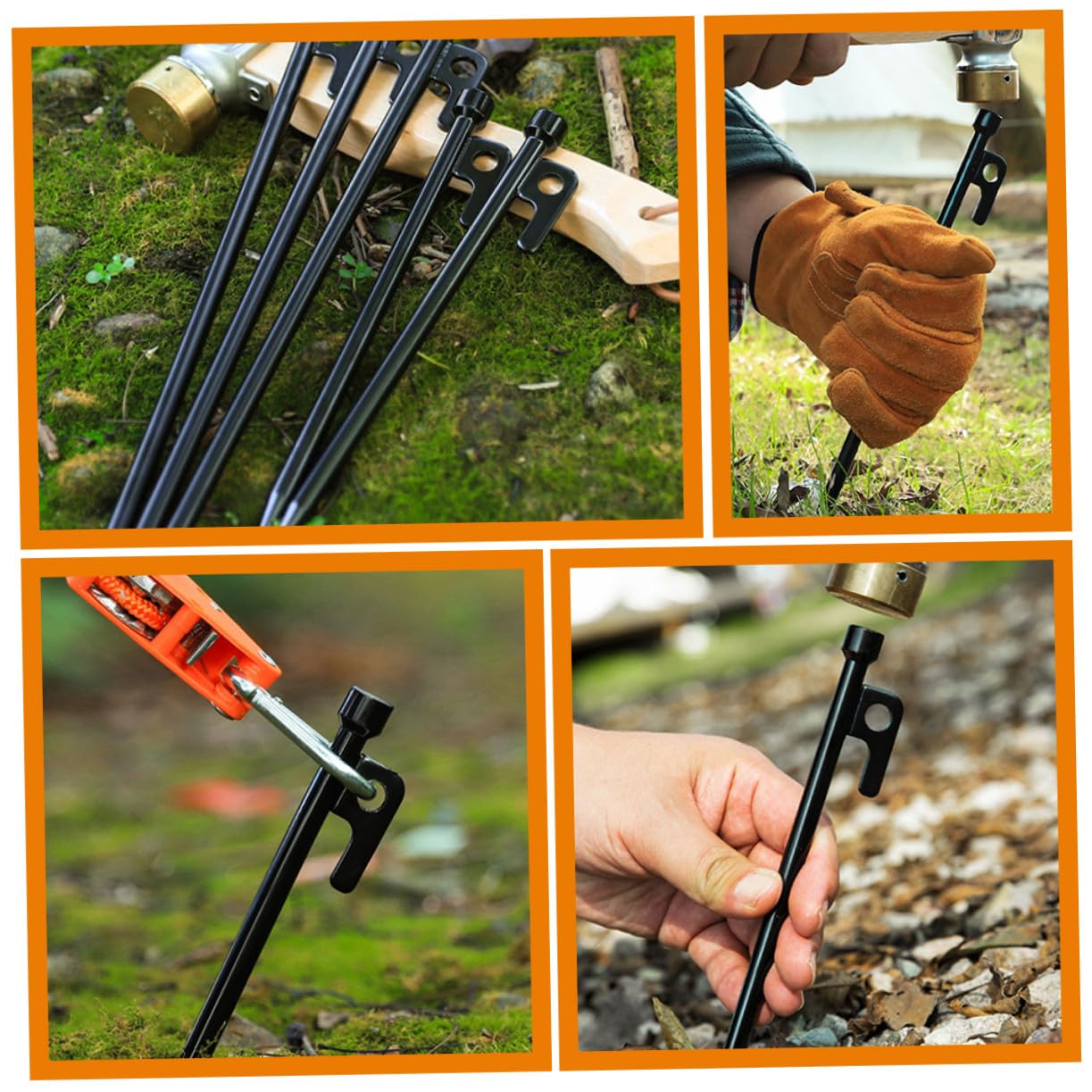 Hemobllo 10 Piezas Clavos Prueba De Viento Fijaciones De Carpas Estacas De Metal Estacas para Carpas Artículos para Acampar para Camping Exteriores