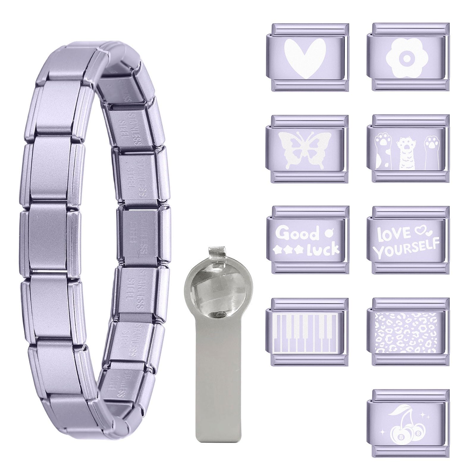 Italian Charm Bracelet for Women, 9mm Italian Charms Link Handmade Bracelet DIY Module Italian Charm Necklaces Anklet Jewelry Gifts