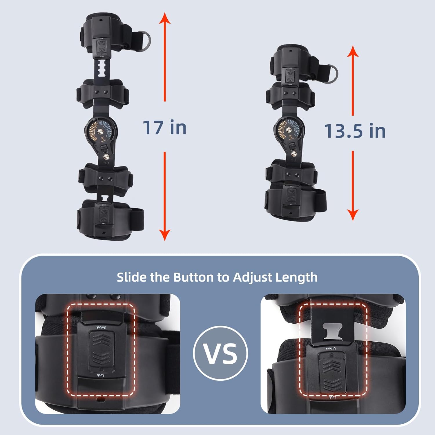 GHORTHOUD Hinged ROM Elbow Brace - Adjustable Post Op Elbow Brace Stabilizer Splint with Strap Sling Arm Injury Recovery Support After Surgery for Men Women (Black, Right)