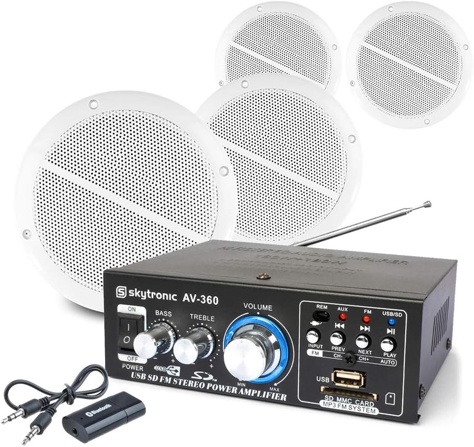 Cafe Restaurant Shop Bluetooth Amplifier Ceiling Speaker System Kit