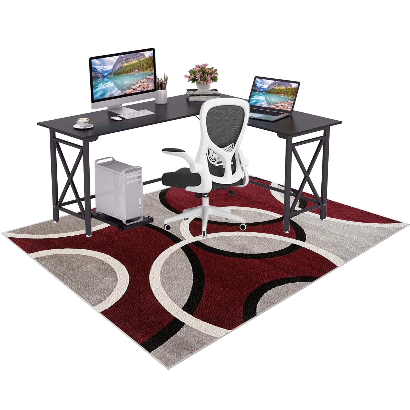 Office Chair Mats For Carpeted Heavy Duty Gaming Floor Mat Large Hardwood Floor Non Slip Rubber Backed Computuer Rolling Chair Washable For Home Office Carpet Protectors Chair Mats 60 x 90 cm