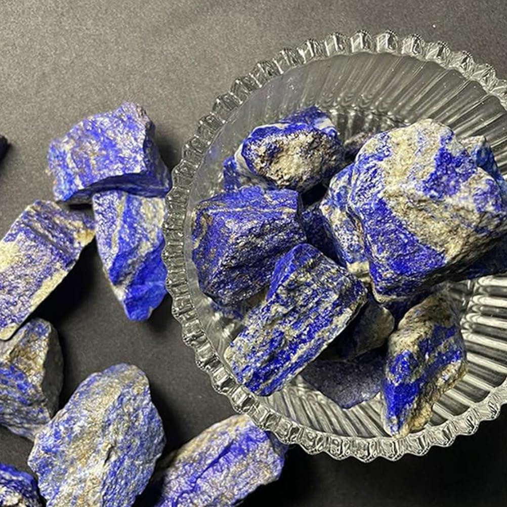 1pcs Crystal Stones Rough Crystal Gemstones Lapis Lazuli Raw Crystal for Tumbling, Polishing, Home Decoration, Fish Tank Decoration DIY, Wicca,1000g