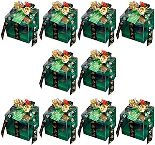 VALICLUD 10 Set Scatole Regalo di Natale Scatole di Caramelle di Plastica Bomboniera di Natale Scatola di Biscotti Scatole da Forno Scatole da Forno Matrimoni Casa Vacanza Decorazione