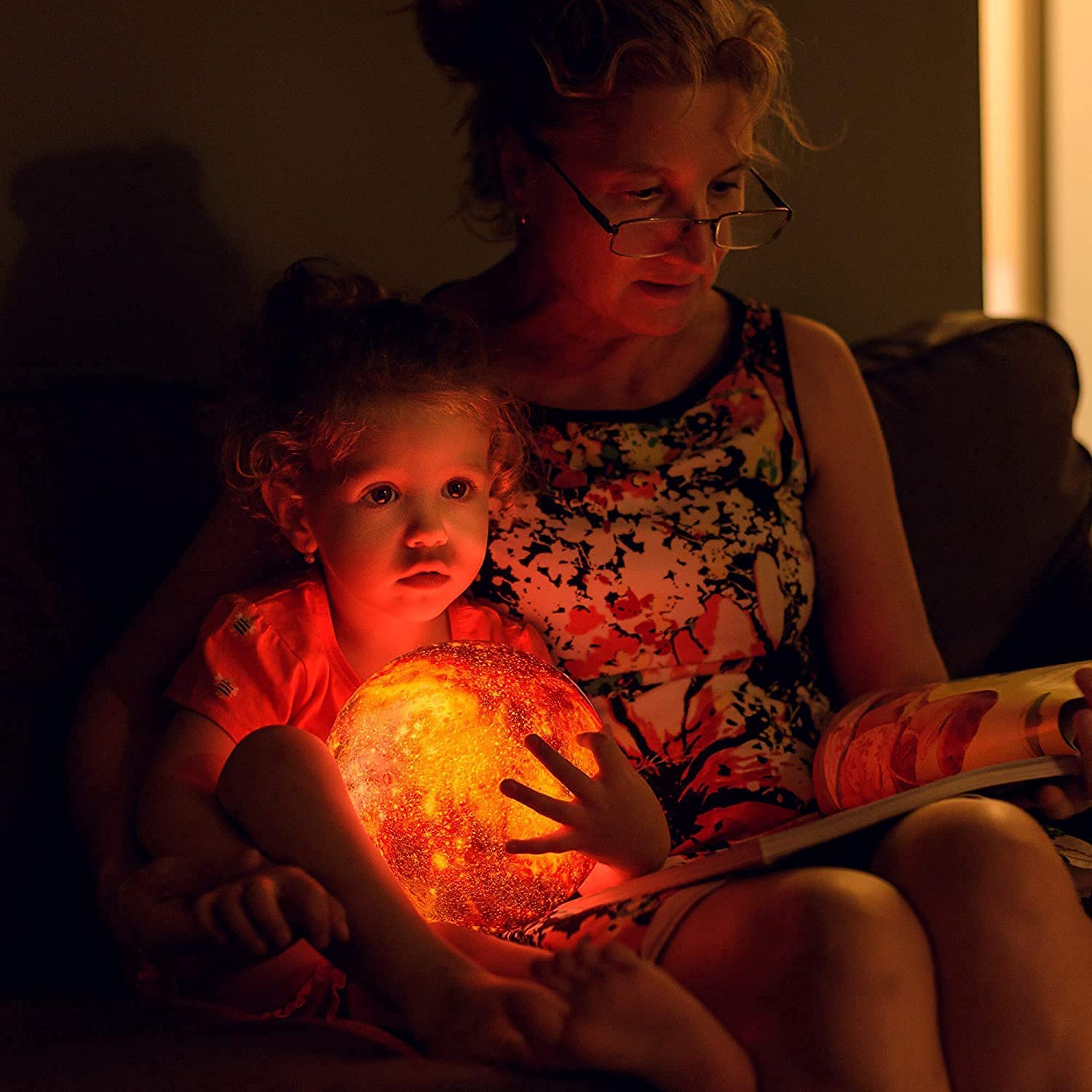 Nestling Lampada A Forma Di Luna, 16 Colori LED Con Stampa 3d A